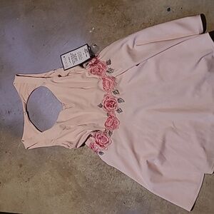 B. Darling Pink Floral Formal Dress
